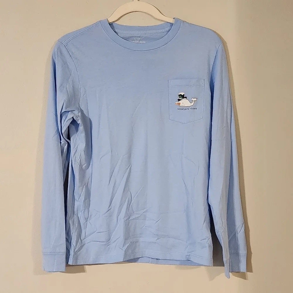 Vineyard Vines Size L / 16  long sleeve shirt Happy Holidays Christmas